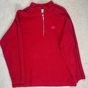 Nike Men’s Quarter Zip Pullover Red Ribbed Long Sleeve Vintage 90s Size XL